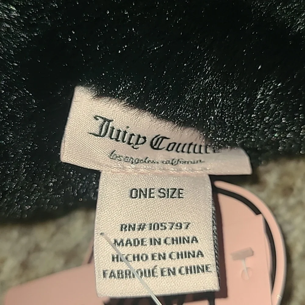 Juicy Couture Black Furry Scarf
